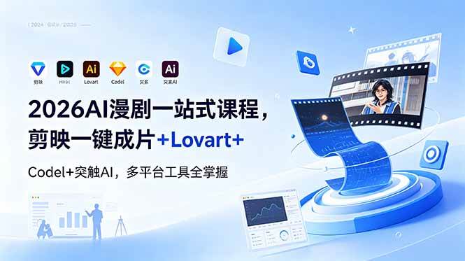 （18736期）2026AI 漫剧一站式课程，剪映一键成片+Lovart+Codel+突触AI，多平台工具全掌握-钱途社