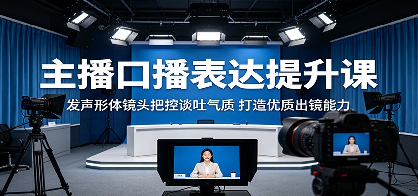 主播口播表达提升课：发声形体镜头把控谈吐气质，打造优质出镜能力-钱途社