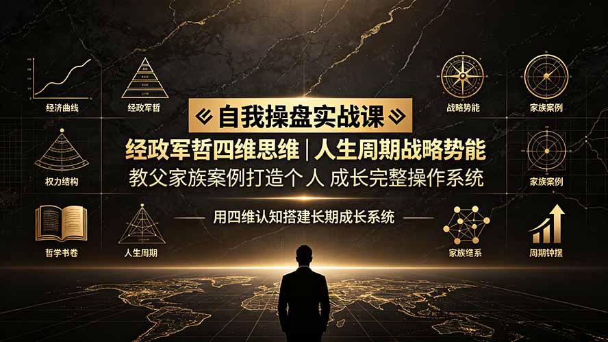 自我操盘实战课：经政军哲四维思维｜人生周期战略势能｜教父家族案例打造个人成长完整操作系统-钱途社
