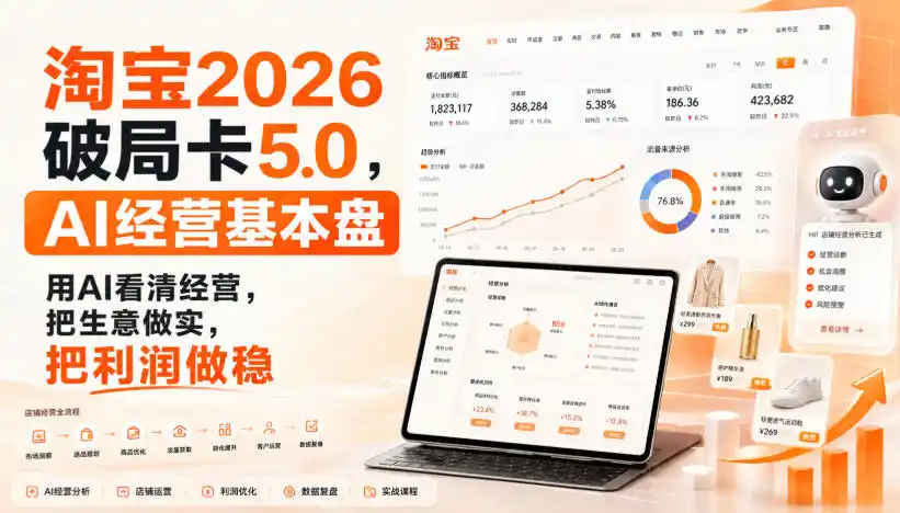 智篆商业-淘宝2026破局卡5.0，AI经营基本盘，用AI看清经营，把生意做实，把利润做稳-钱途社