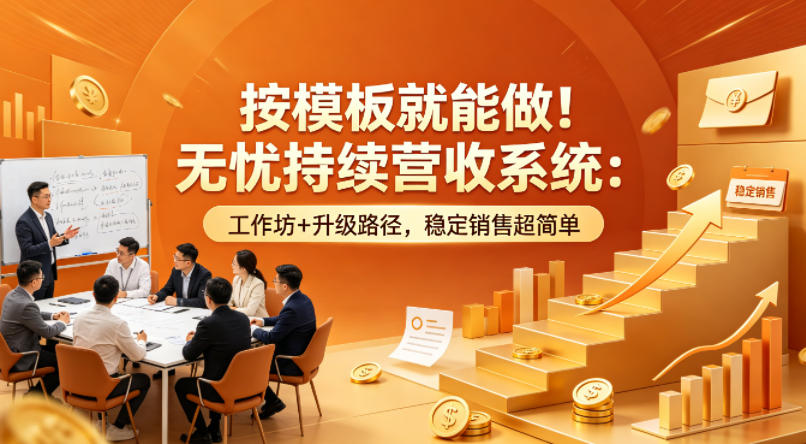 按模板就能做！无忧持续营收系统：工作坊+升级路径，稳定销售超简单【原创双语字幕】-钱途社