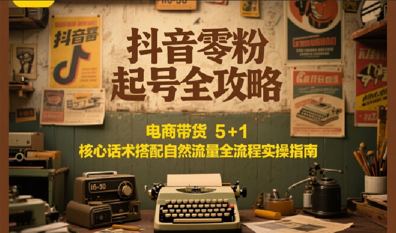 抖音零粉起号全攻略：电商带货 5+1 核心话术搭配自然流量全流程实操指南-钱途社