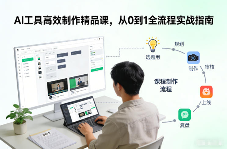 AI工具高效制作精品课,从0到1全流程实战指南-钱途社