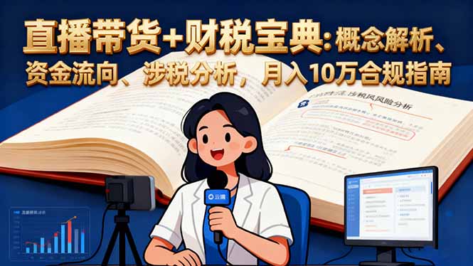 直播带货+财税宝典：概念解析、资金流向、涉税分析，月入10万合规指南-钱途社