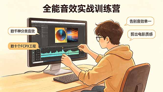 全能音效实战训练营：数千种分类音效+数十个FCPX工程，告别音效单一，剪出电影质感-钱途社