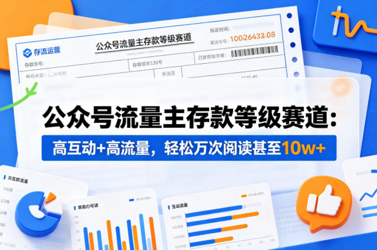 公众号流量主之存款等级赛道，高互动+高流量，轻松达到万次阅读，甚至10w+-钱途社