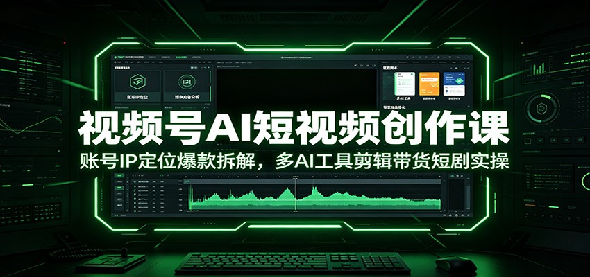 视频号AI短视频创作课：账号IP定位爆款拆解，多AI工具剪辑带货短剧实操-钱途社