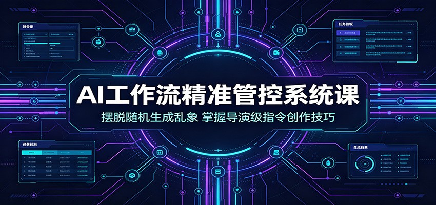AI工作流精准管控系统课：摆脱随机生成乱象，掌握导演级指令创作技巧-钱途社