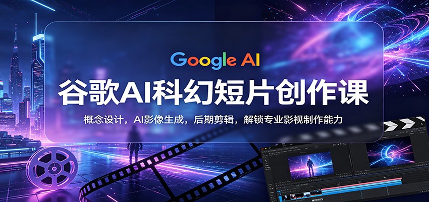 谷歌AI科幻短片创作课：概念设计，AI影像生成，后期剪辑，解锁专业影视制作能力-钱途社