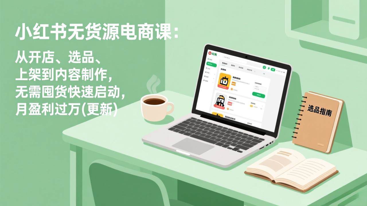 （19003期）小红书无货源电商课(6月22更新)：从开店、选品、上架到内容制作，无需囤货快速启动，月盈利过万-钱途社