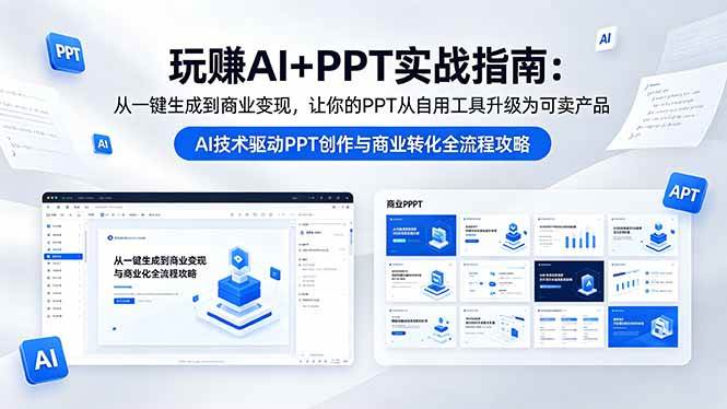 （18448期）玩赚AI+PPT实战指南-更新5月13：从一键生成到商业变现，让你的PPT从自用工具升级为可卖产品-钱途社