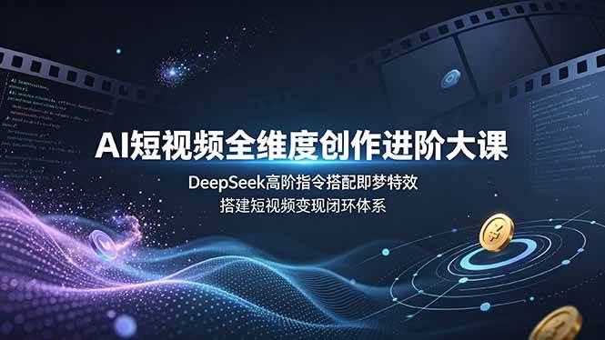 （19153期）AI短视频全维度创作进阶大课，DeepSeek高阶指令搭配即梦特效，搭建短视频变现闭环体系-钱途社