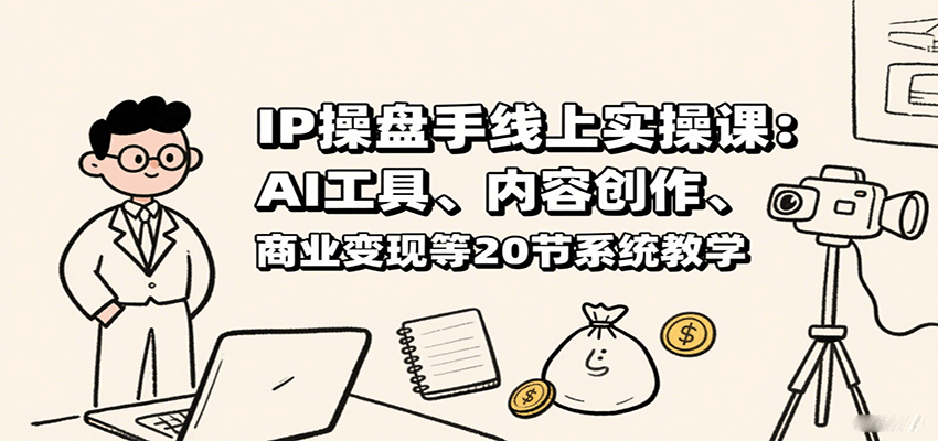 IP操盘手线上实操课：AI工具、内容创作、商业变现等20节系统教学-钱途社