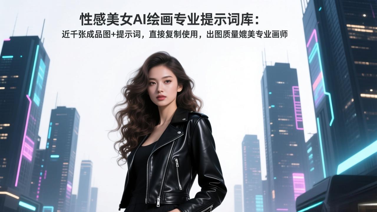 性感美女AI绘画专业提示词库：近千张成品图+提示词，直接复制使用，出图质量媲美专业画师-钱途社