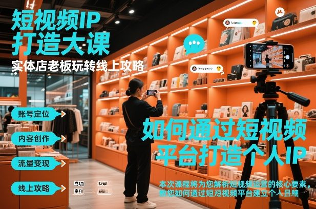 短视频ip打造大课，实体店老板玩转线上攻略-钱途社