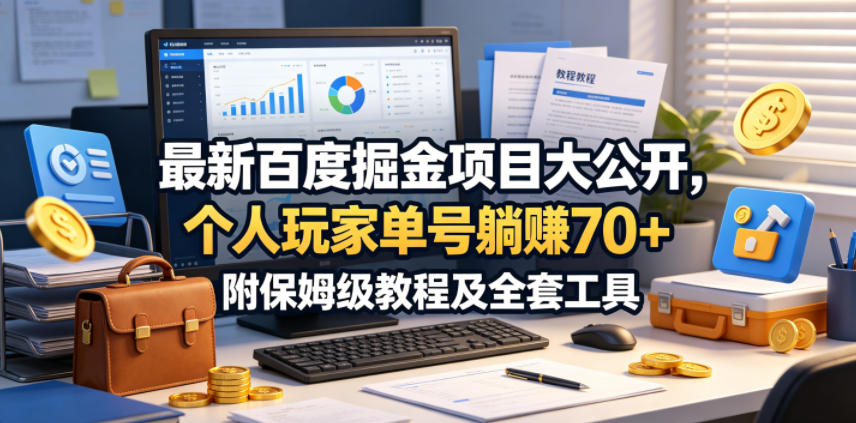最新百度掘金项目大公开，个人玩家单号躺賺70+，附保姆级教程及全套工具【揭秘】-钱途社