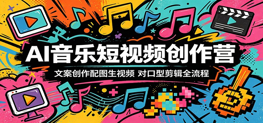 AI音乐短视频创作营：文案创作配图生视频，对口型剪辑全流程-钱途社
