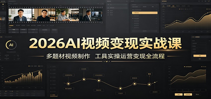 2026AI视频变现实战课：多题材视频制作，工具实操运营变现全流程-钱途社