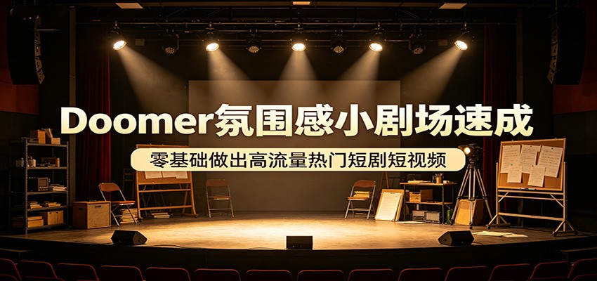 Doomer氛围感小剧场速成，零基础做出高流量热门短剧短视频-钱途社
