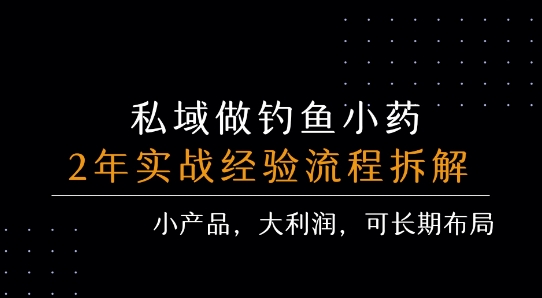 私域做钓鱼小药 每单利润3张+ 详细流程拆解-钱途社