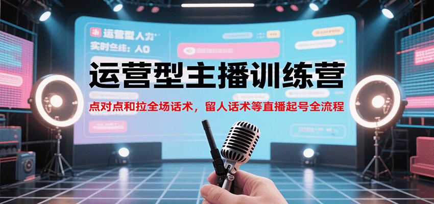 运营型主播训练营,点对点和拉全场话术,留人话术等直播起号全流程(更新8月)-钱途社