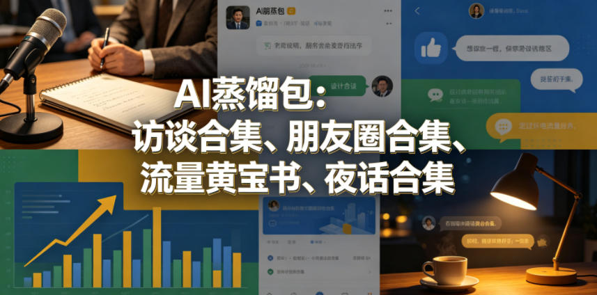 AI蒸馏包：访谈合集、朋友圈合集、流量黄宝书、夜话合集【文档】-钱途社