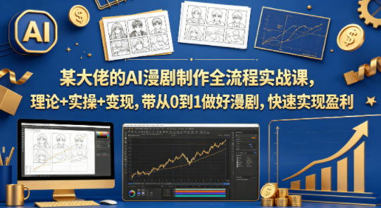 某大佬的AI漫剧制作全流程实战课，理论+实操+变现，带从0到1做好漫剧，快速实现盈利-钱途社