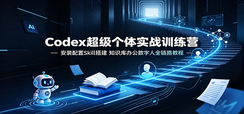 Codex超级个体实战训练营：安装配置Skill搭建，知识库办公数字人全链路教程-钱途社