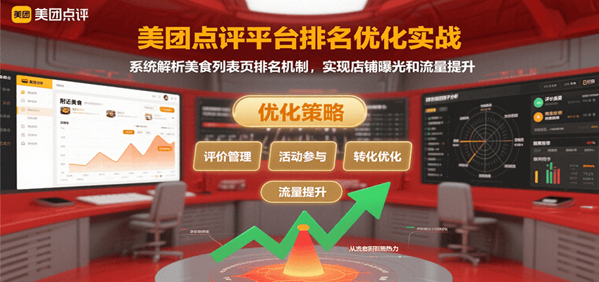 美团点评平台排名优化实战，系统解析美食列表页排名机制，实现店铺曝光和流量提升-钱途社