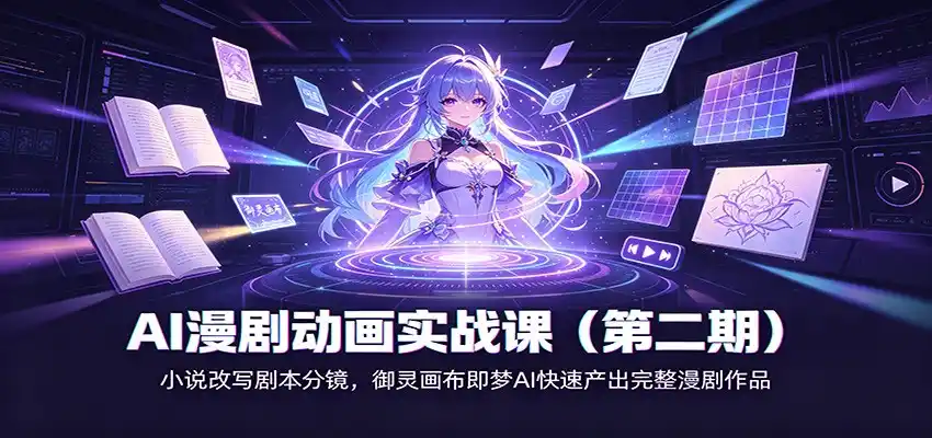 AI漫剧动画实战课(第二期)：小说改写剧本分镜，御灵画布即梦AI快速产出完整漫剧作品-钱途社