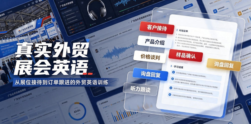 真实外贸展会英语，广交会外贸口语听力突击课程【音频】-钱途社