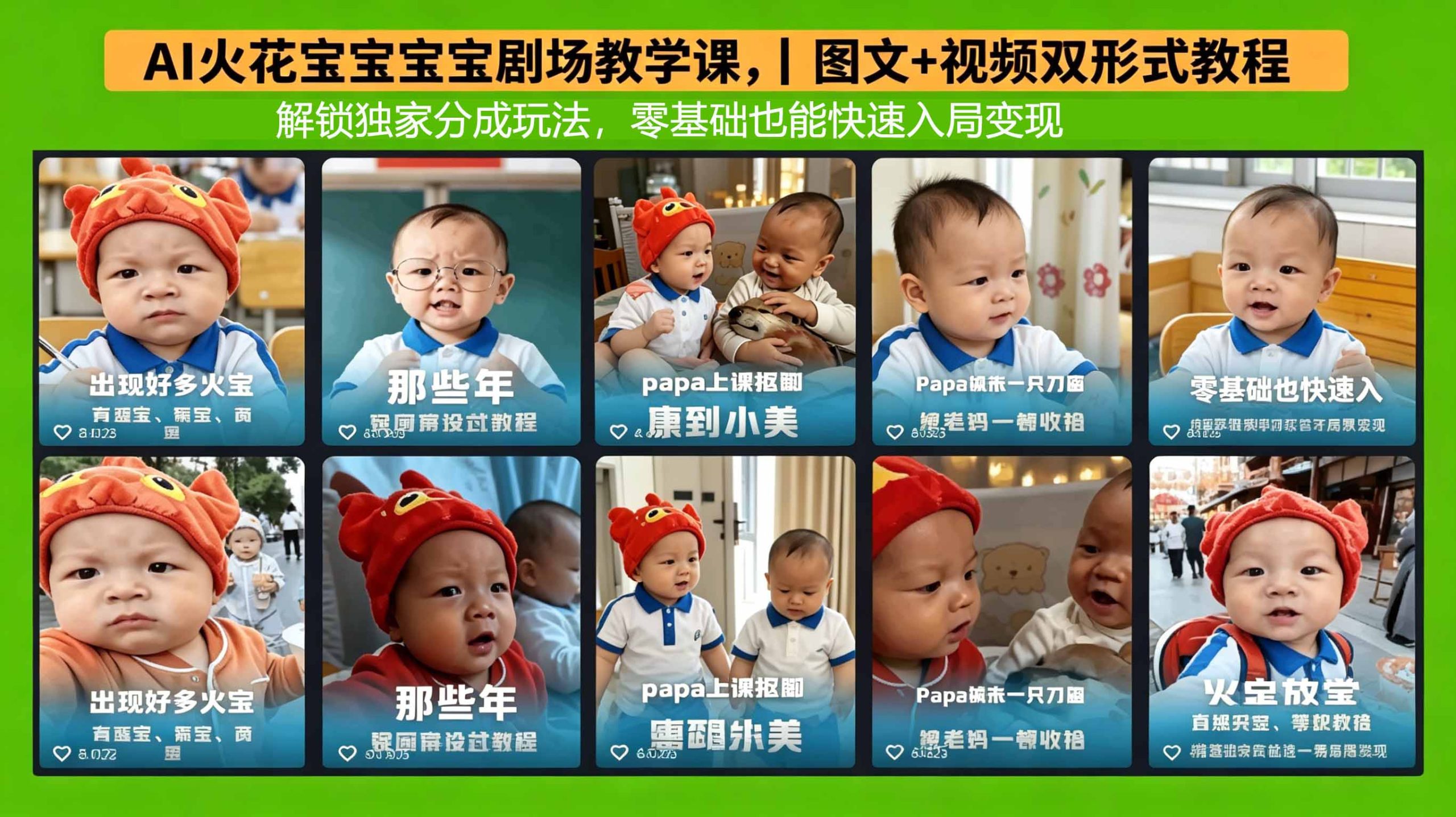 AI火花宝宝宝宝剧场教学课，图文+视频双形式教程，解锁独家分成玩法，零基础也能快速入局变现-钱途社