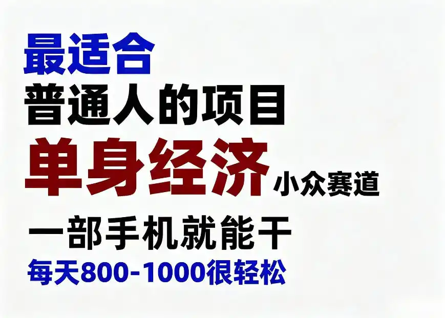 身经济小众赛道，一部手机就能干，每天搞个800-1000很轻松，最适合普通人的项目【揭秘】-钱途社
