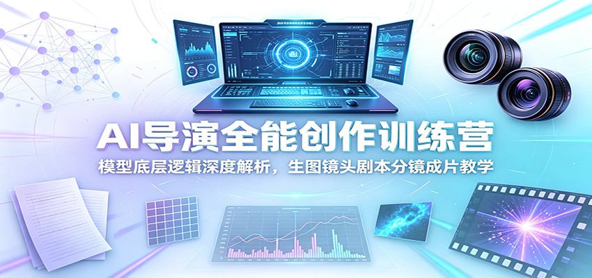 AI导演全能创作训练营：模型底层逻辑深度解析，生图镜头剧本分镜成片教学-钱途社