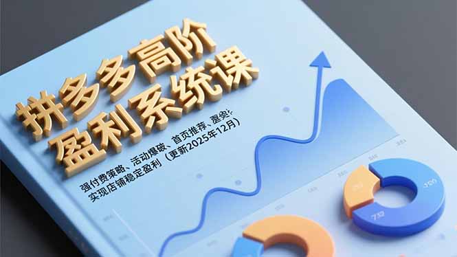 拼多多高阶盈利系统课，强付费策略、活动爆破、首页推荐，实现店铺稳定盈利(更新12月-钱途社