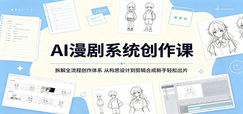 AI漫剧系统创作课:拆解全流程创作体系,从构思设计到剪辑合成新手轻松出片-钱途社