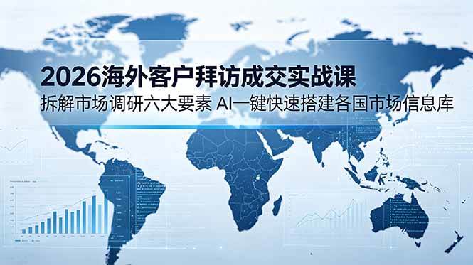 （18992期）2026海外客户拜访成交实战课：拆解市场调研六大要素，AI一键快速搭建各国市场信息库-钱途社