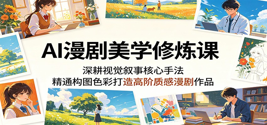 AI漫剧美学修炼课：深耕视觉叙事核心手法，精通构图色彩打造高阶质感漫剧作品-钱途社