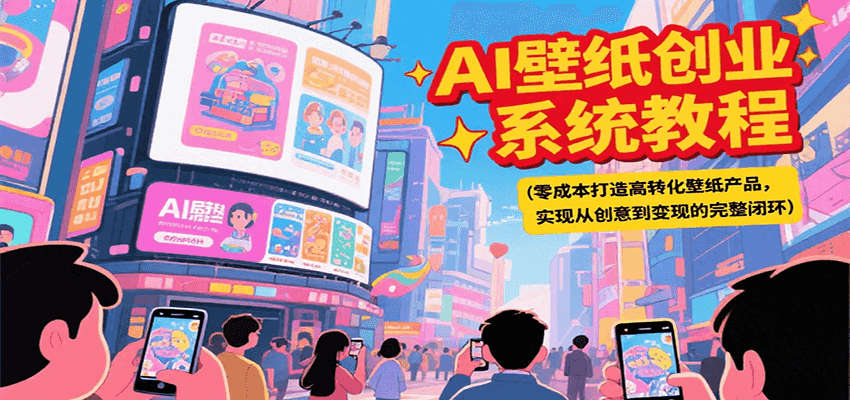 AI壁纸创业系统教程，零成本打造高转化壁纸产品，实现从创意到变现的完整闭环-钱途社
