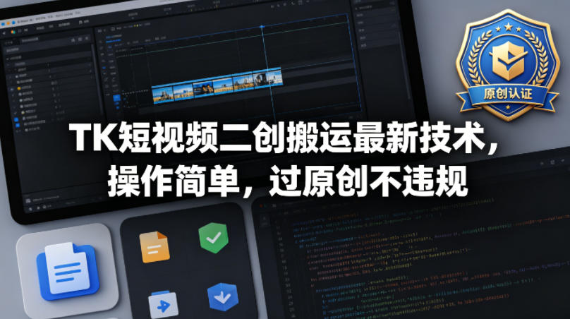 TK短视频二创搬运最新技术，操作简单，过原创不违规-钱途社