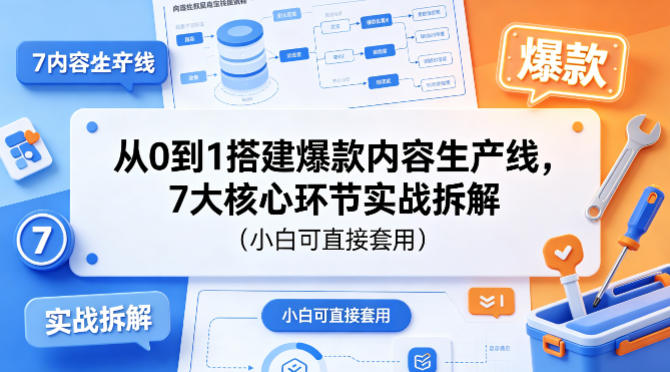 从0到1搭建爆款内容生产线，7大核心环节实战拆解（小白可直接套用）-钱途社