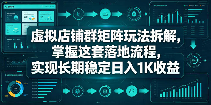 虚拟店铺群矩阵玩法拆解，掌握这套落地流程，实现长期稳定日入1K收益【揭秘】-钱途社
