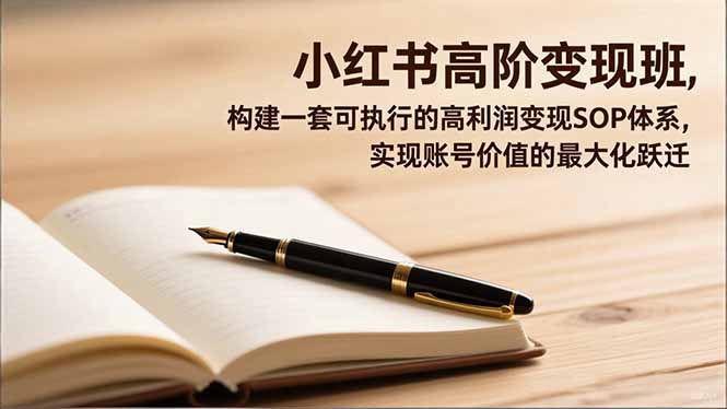 小红书高阶变现班，构建一套可执行的高利润变现SOP体系，实现账号价值的最大化跃迁-钱途社