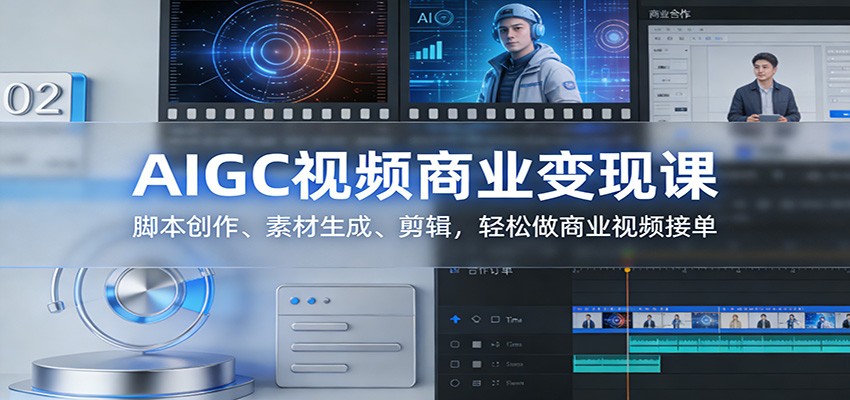 AIGC视频商业变现课：脚本创作、素材生成、剪辑，轻松做商业视频接单-钱途社