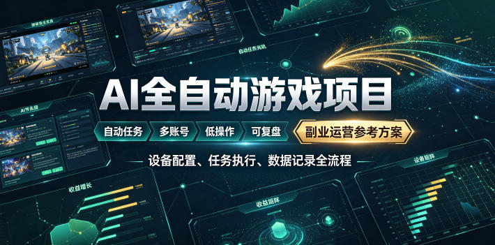 AI全自动游戏躺賺副业：日入几百，稳定运行三年的项目！【揭秘】-钱途社