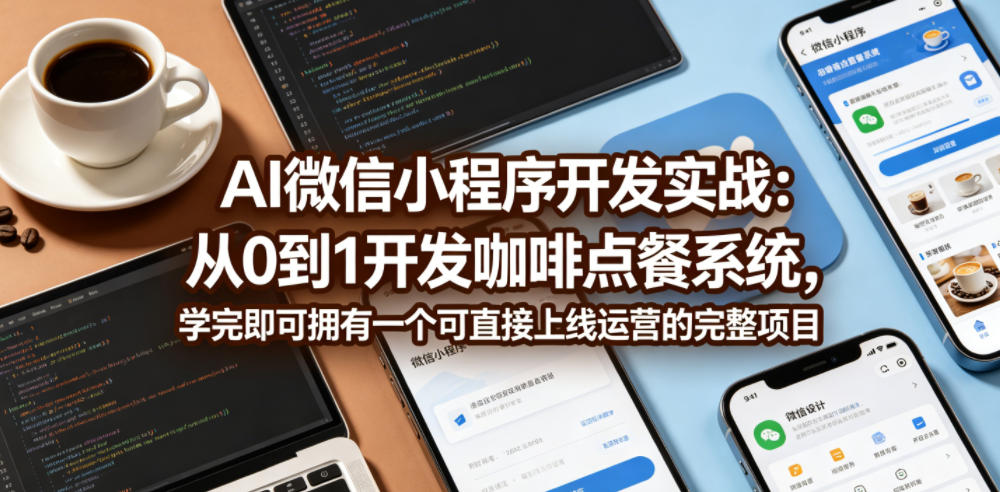 AI微信小程序开发实战：从0到1开发咖啡点餐系统，学完即可拥有一个可直接上线运营的完整项目-钱途社