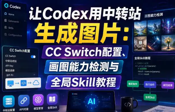 让Codex用中转站生成图片：CC Switch配置、画图能力检测与全局Skill教程-钱途社