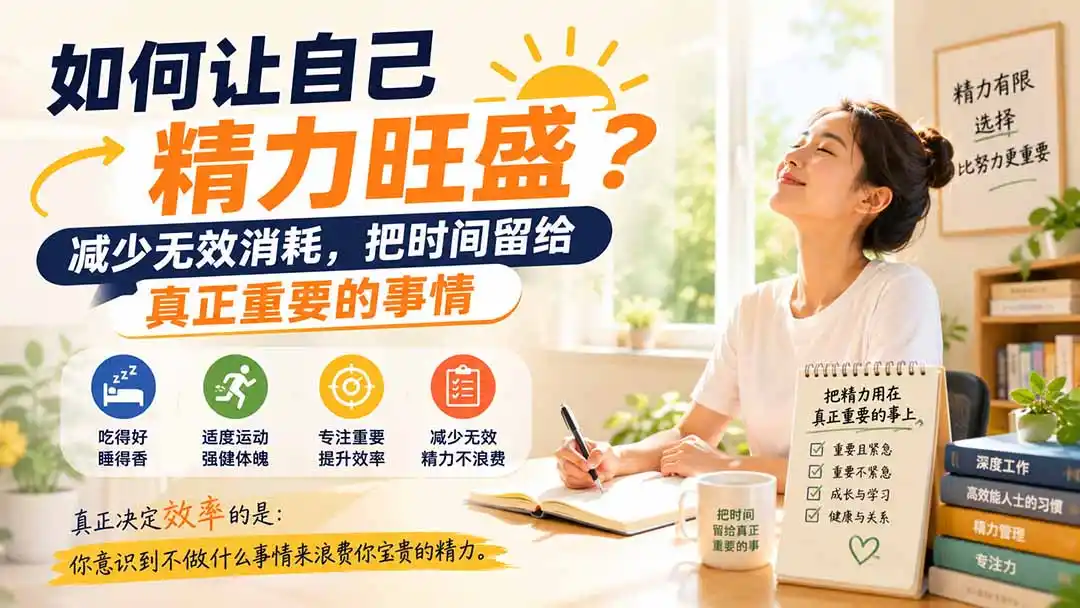 付费文章：如何让自己精力旺盛？减少无效消耗，把时间留给真正重要的事情-钱途社