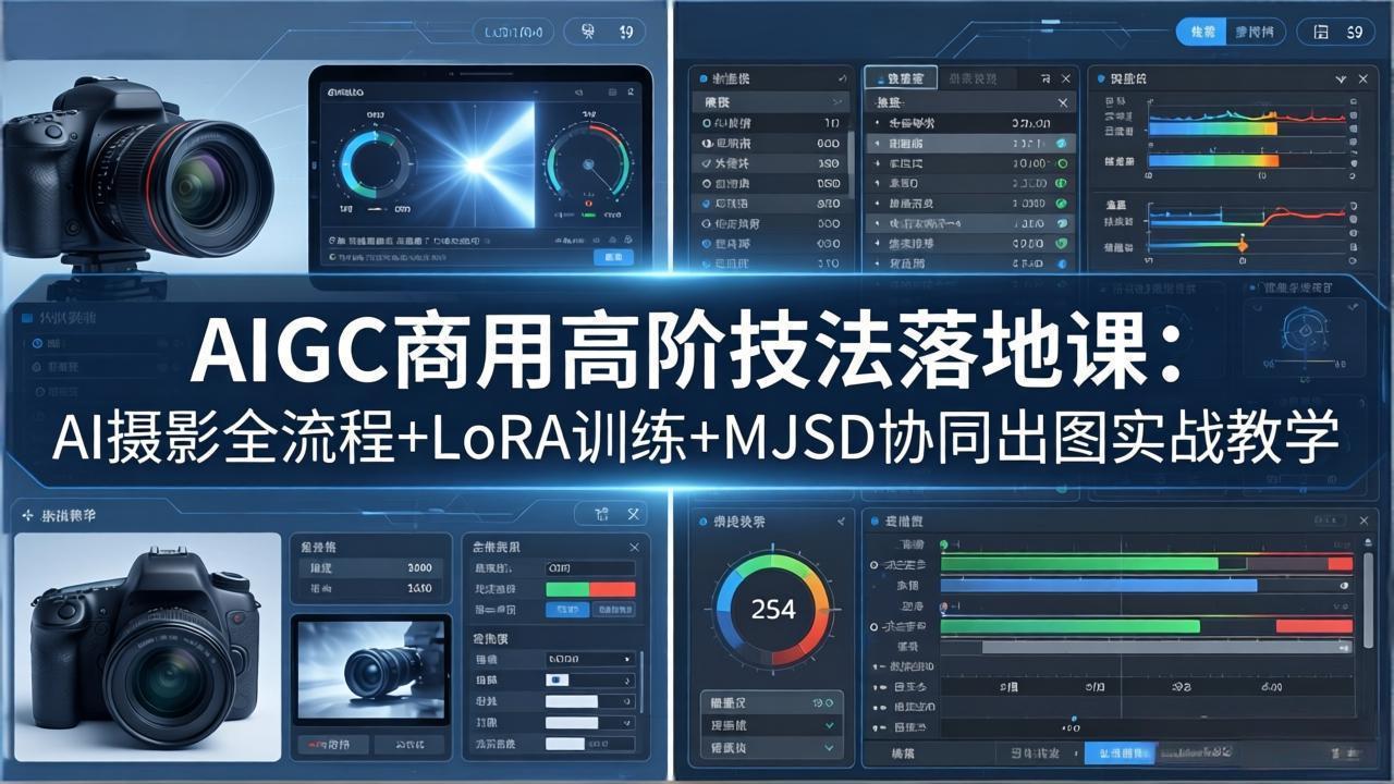 AIGC商用高阶技法落地课：AI摄影全流程+LoRA训练+MJSD协同出图实战教学-钱途社