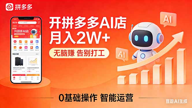 开一家拼多多AI店,月入2W+,无脑赚,告别打工,附SOP手册-钱途社